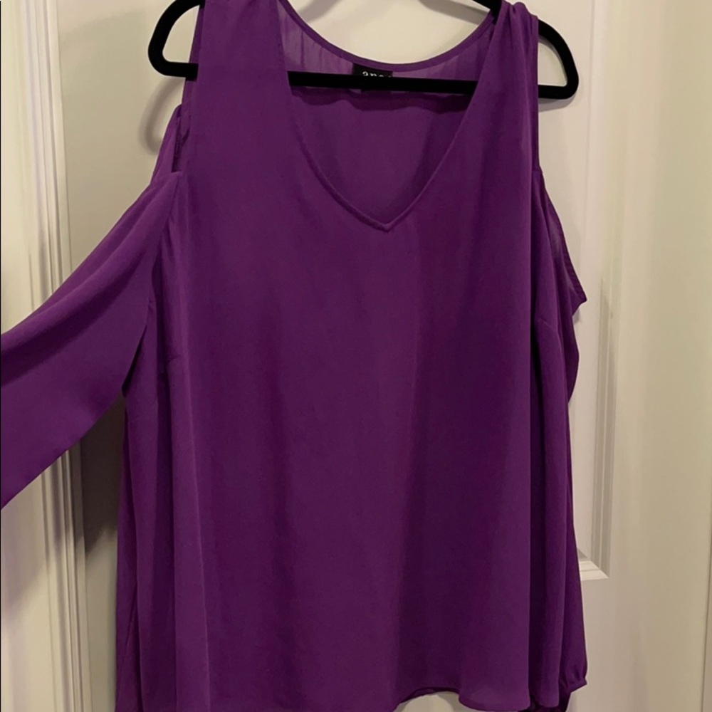 ANA Purple open shoulder blouse